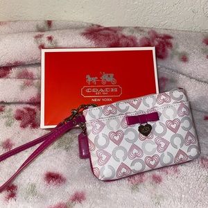 Waverly Heart Small Wristlet with Bow